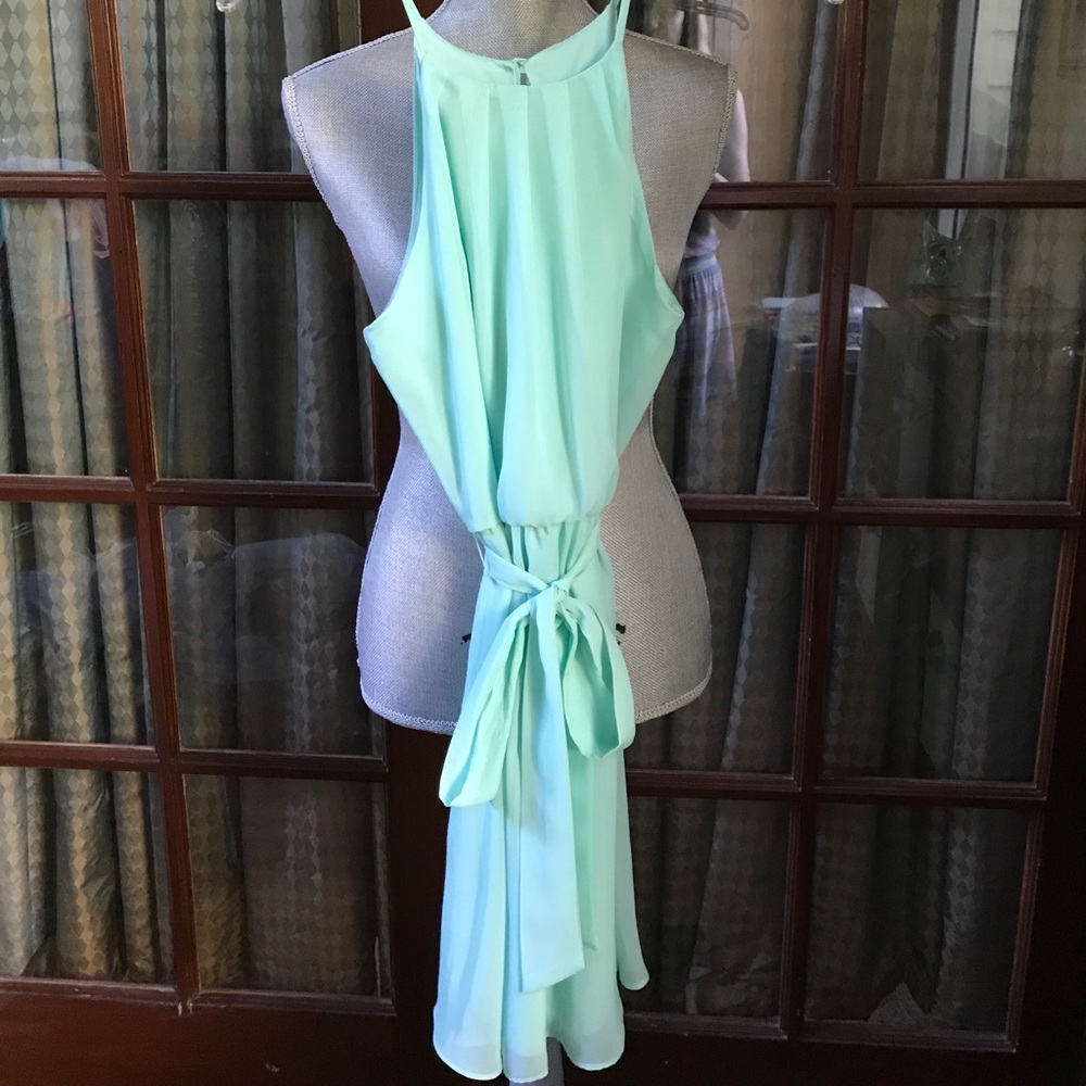 Silky mint green dress